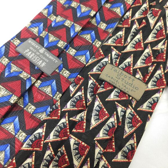 2 Robert Talbott Best of Class & Studio Geometric Silk Ties Made in the USA - Picture 3 of 7